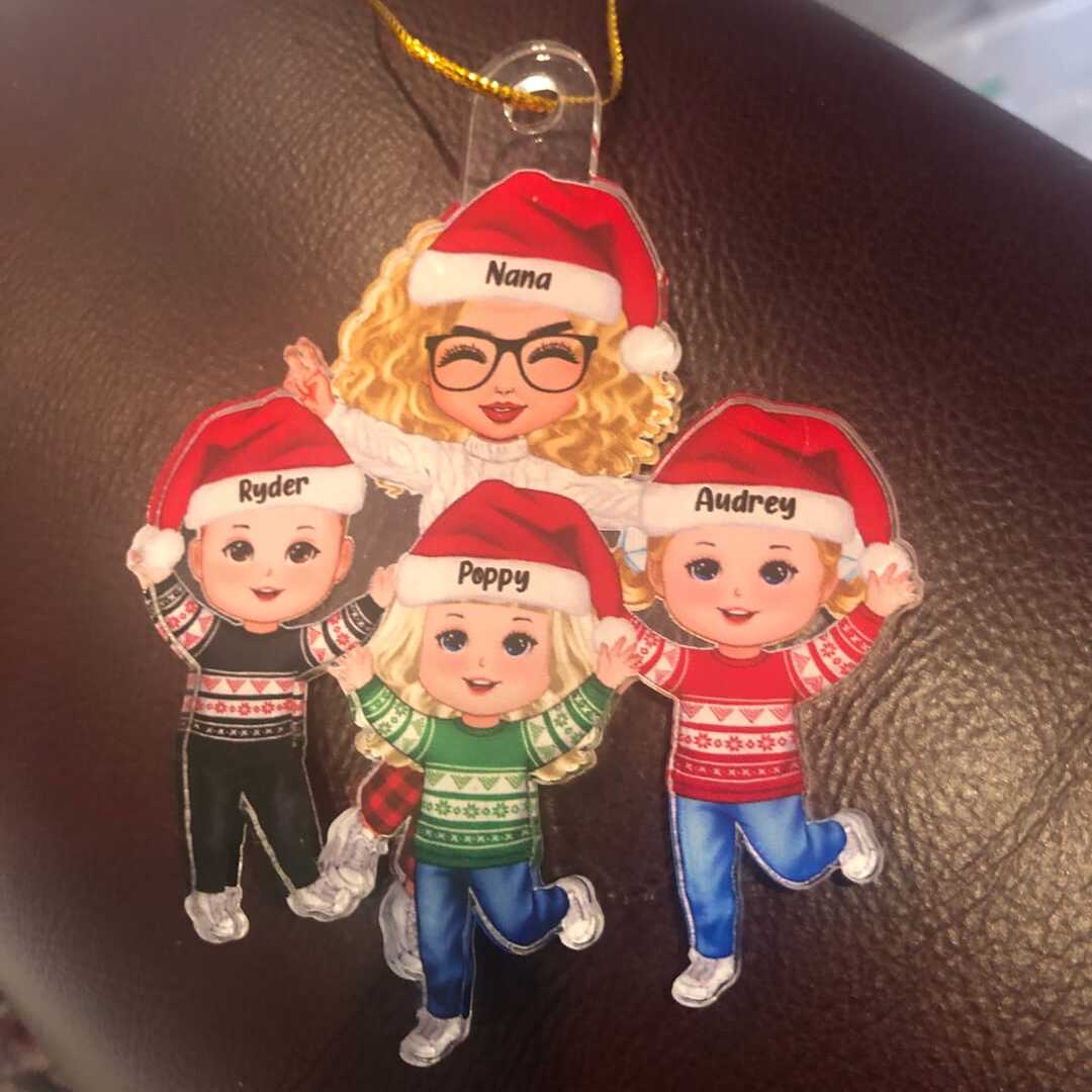Grandma Grandkids - Personalized Acrylic Ornament - Gift For Granddaughter, Grandson