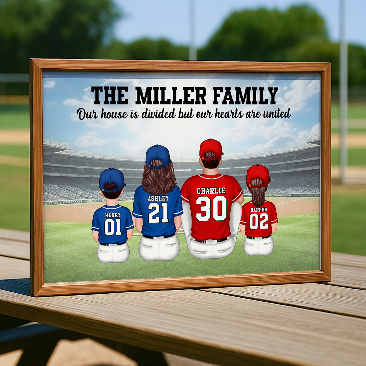 Home Sweet Rivalry House Divided Hearts United Baseball Family Decor Personalized Poster