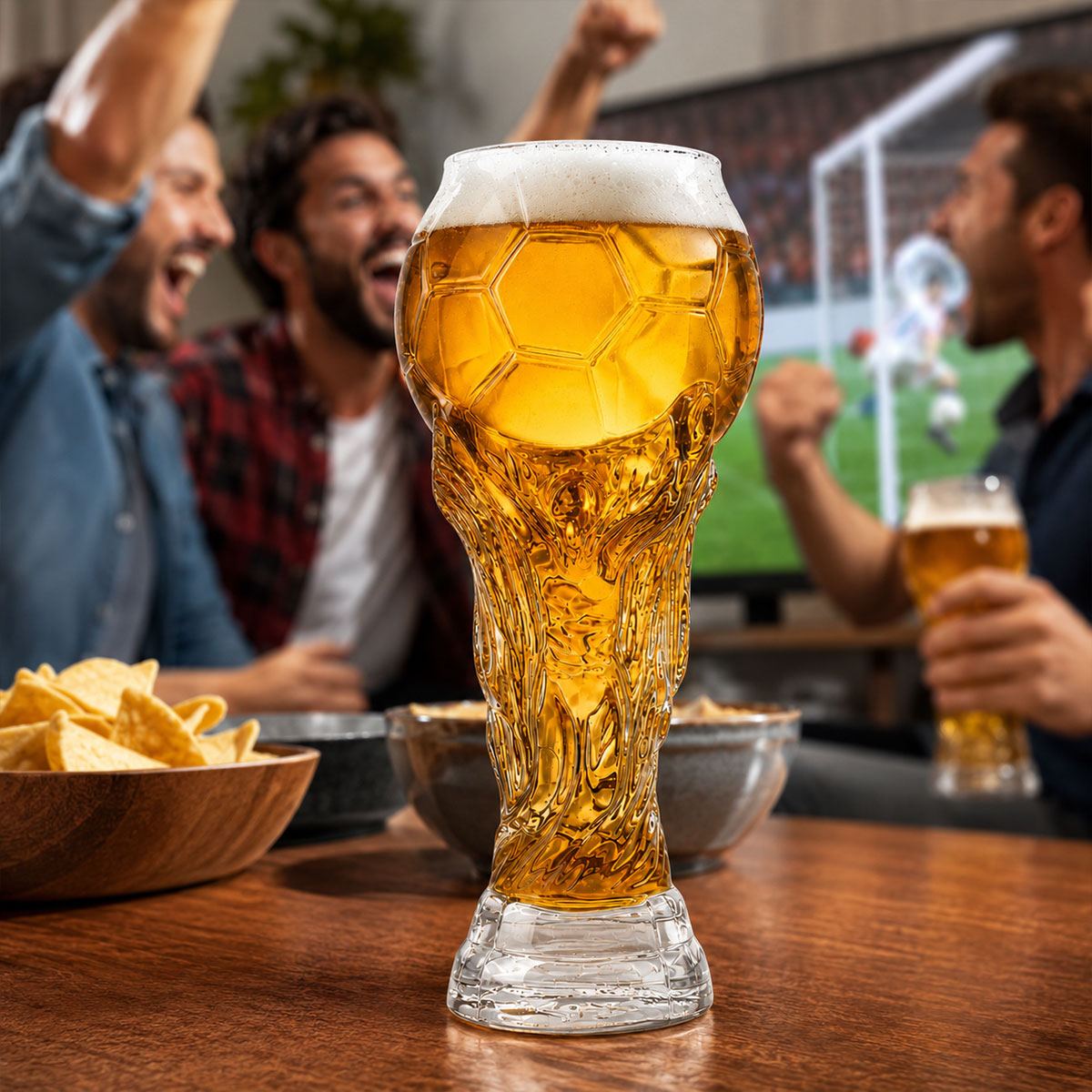 World Cup 2026 Football Trophy Beer Glass, Match Day Beer Glass, Birthday Gift for Him, Gift for Dad