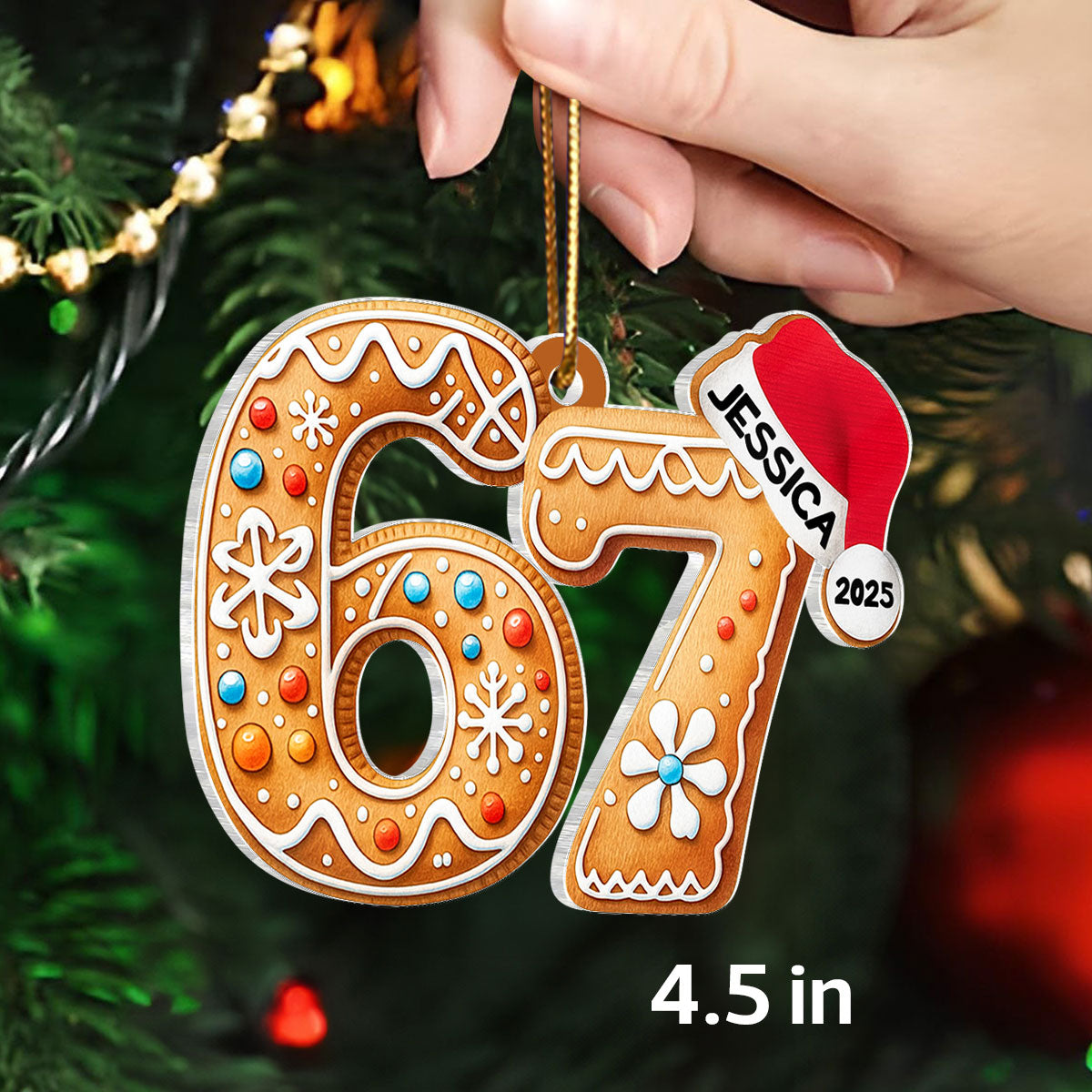 Custom Six Seven - Personalized Acrylic Ornament - Teen Slang Funny Tree Decor, Funny Teen Grandkid Gift
