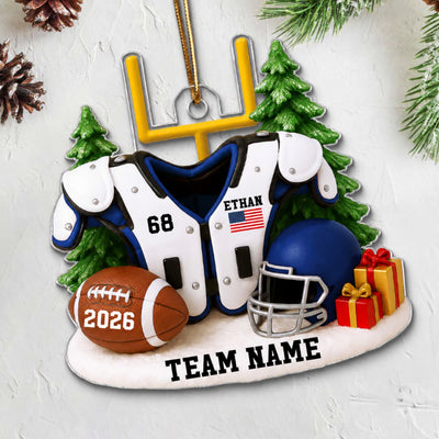 3D Effect Proud Nation Flag American Football Shoulder Pads - Personalized Acrylic Ornament - Gift For Football Lovers