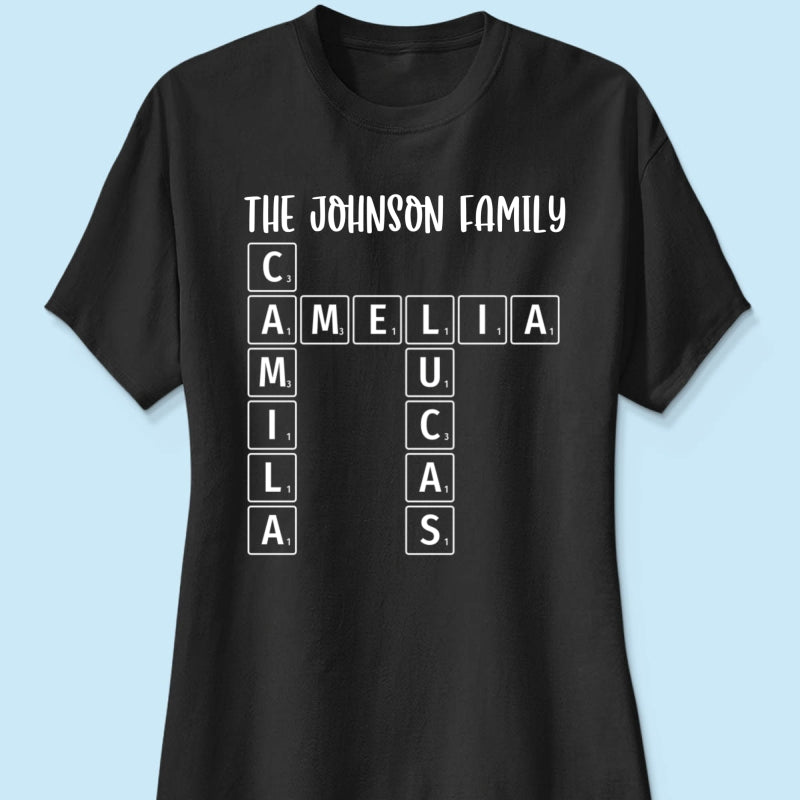 Family Tee Crossword Art Puzzle Personalized Shirt