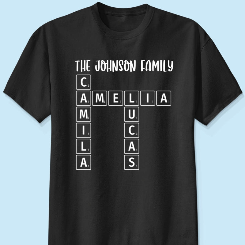 Family Tee Crossword Art Puzzle Personalized Shirt