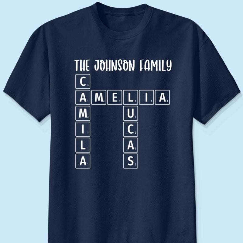 Family Tee Crossword Art Puzzle Personalized Shirt