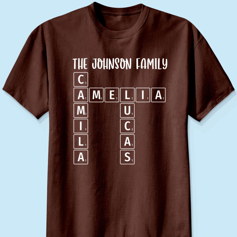 Family Tee Crossword Art Puzzle Personalized Shirt