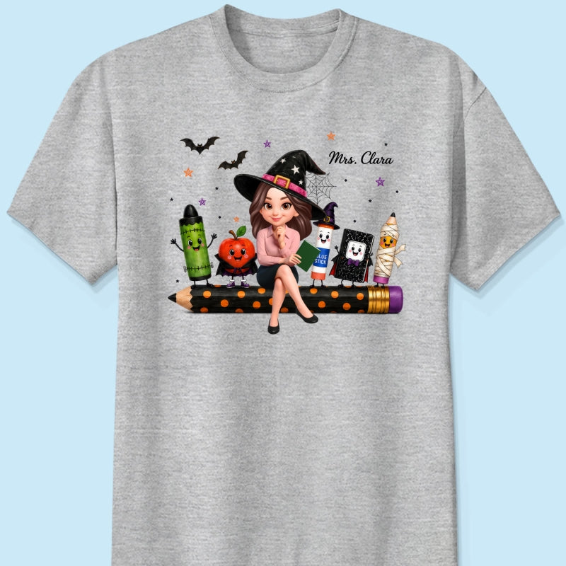 Teacher Life Halloween School Supplies - Personalized Shirt - Halloween Costume For Teachers