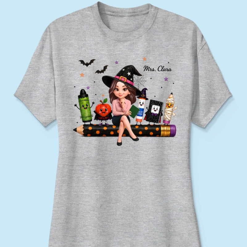 Teacher Life Halloween School Supplies - Personalized Shirt - Halloween Costume For Teachers