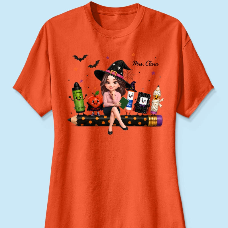 Teacher Life Halloween School Supplies - Personalized Shirt - Halloween Costume For Teachers
