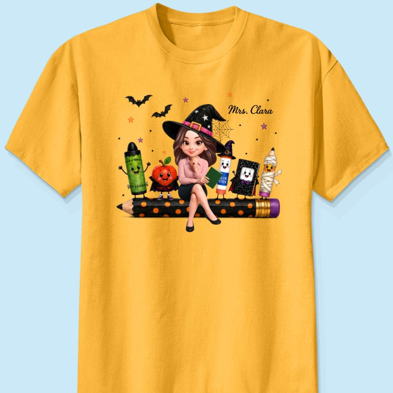 Teacher Life Halloween School Supplies - Personalized Shirt - Halloween Costume For Teachers
