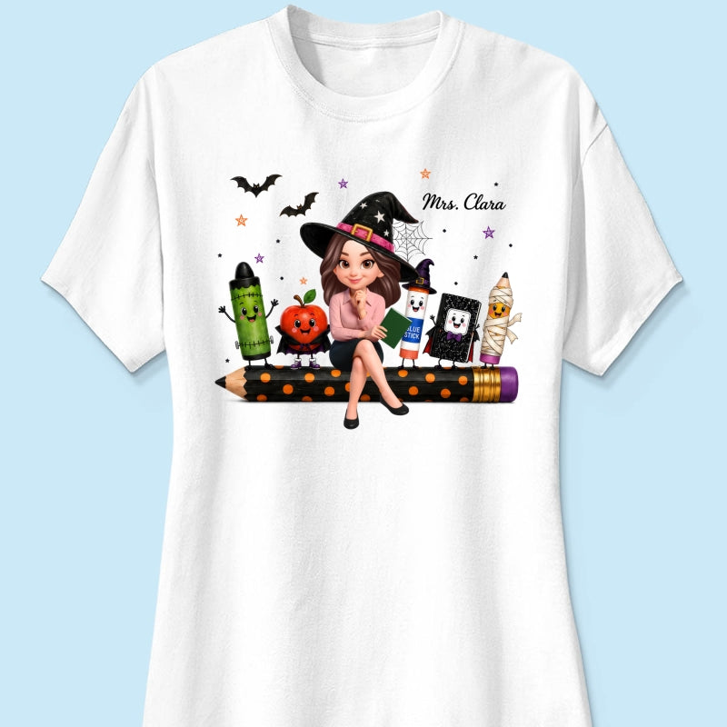 Teacher Life Halloween School Supplies - Personalized Shirt - Halloween Costume For Teachers