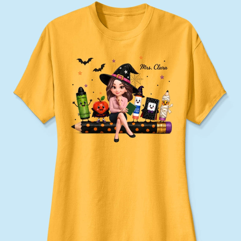 Teacher Life Halloween School Supplies - Personalized Shirt - Halloween Costume For Teachers