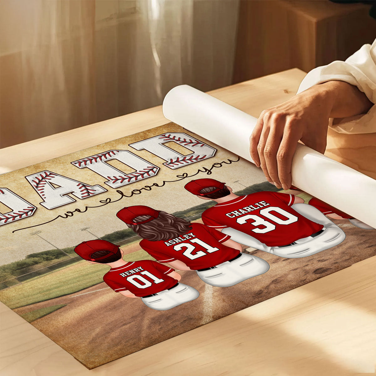 Retro Vintage Baseball Family Dad We Love You Personalized Poster, Gift For Dad