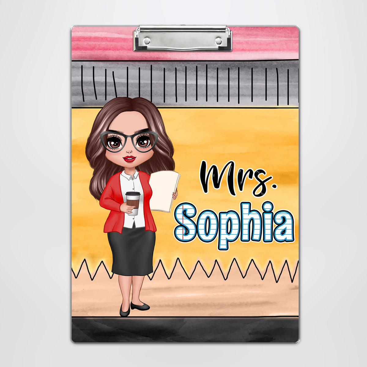 Teacher Pencil Personalized Clipboard, Appreciation Thank You Gift