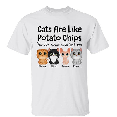 Watercolor Cute Cats Potato Chips Personalized Shirt