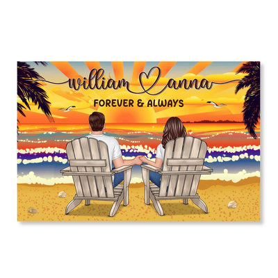 Forever & Always Couple Sitting Personalized Poster