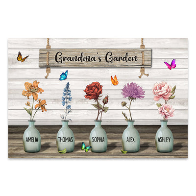 [FREE DELIVERY - Limited Time Offer] Custom Birth Month Flowers Poster, Gift For Grandma, Mom, Auntie