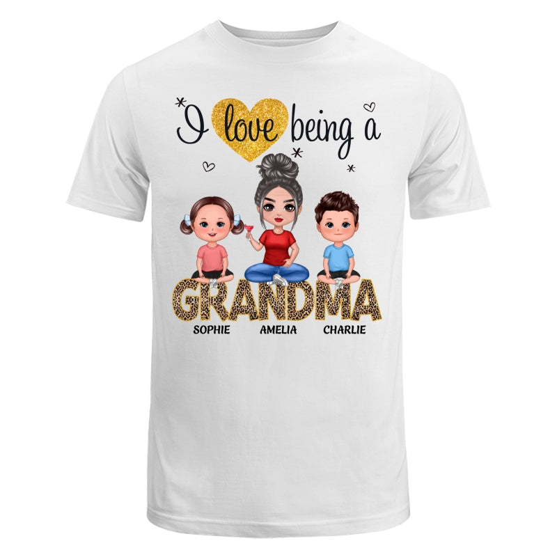 Love Being A Grandma Mom Doll Grandma Grandkids Personalized Shirt