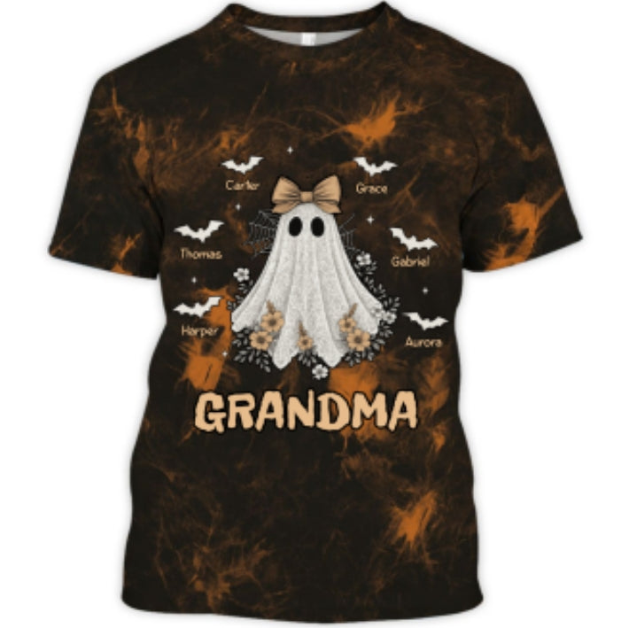 Halloween Faux Lace Pattern Boo Grandma Personalized Shirt