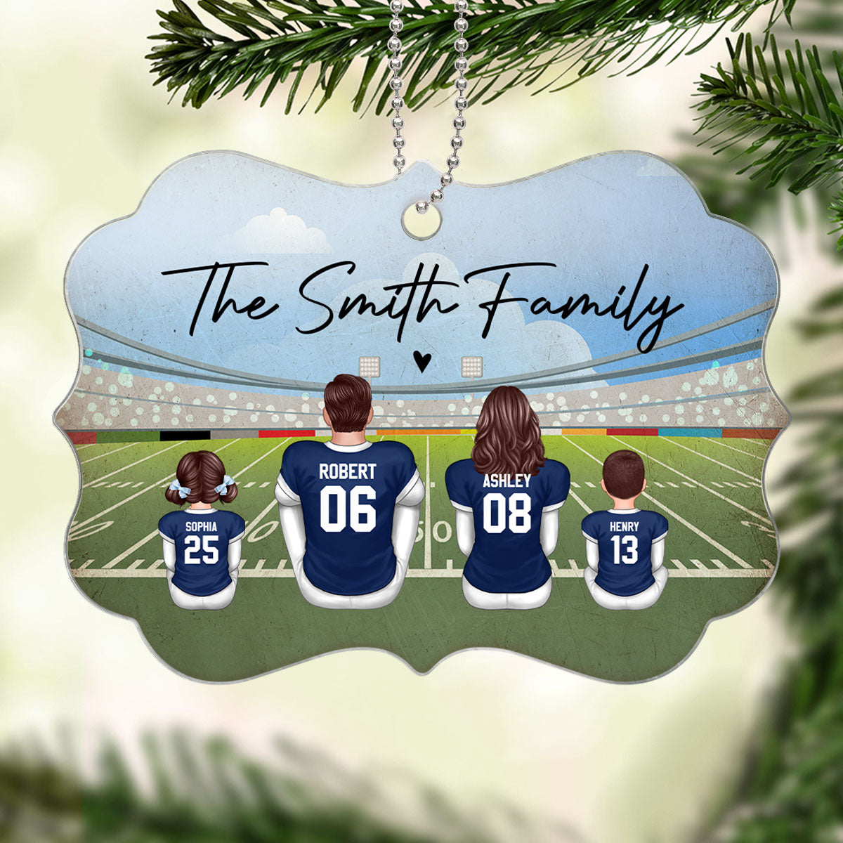 Football Family Christmas Personalized Acrylic Ornament