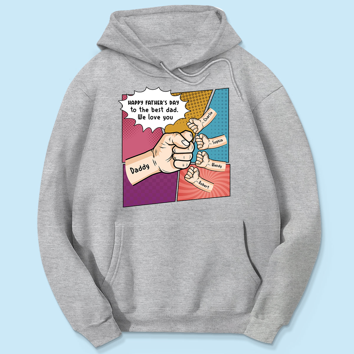 Pop Art Fist Bump Happy Father's Day Personalized Shirt