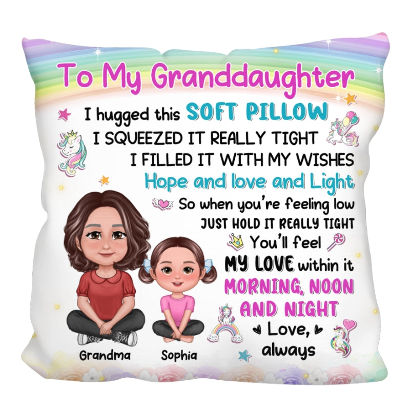 To My Granddaughter Grandson Crossed Legs Grandma Kid Personalized Pillow