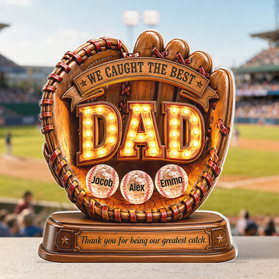 Great Baseball Dad - Personalized Acrylic Block Plaque - Father's Day Gift for Dad, Husband