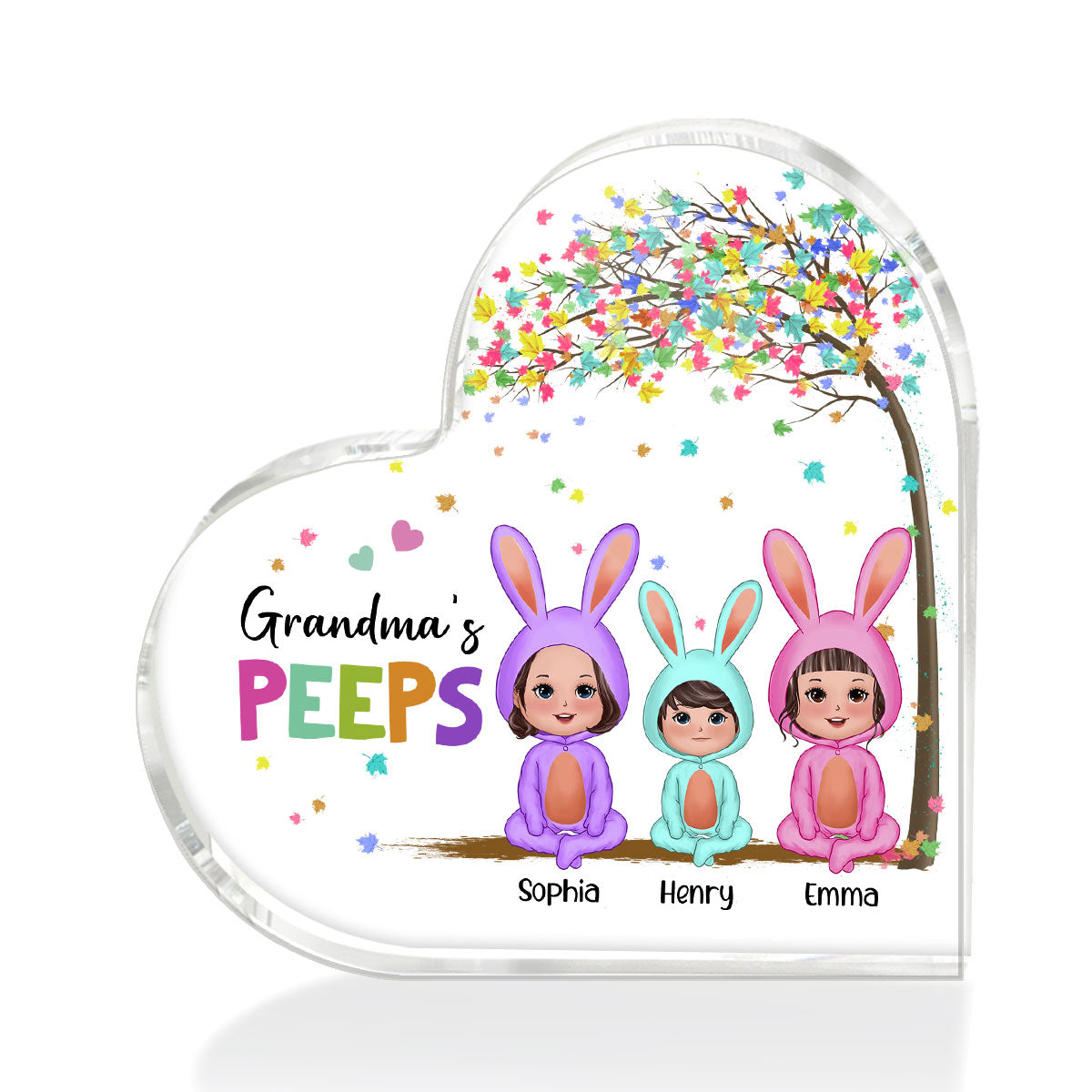 Grandma‘s Peep Doll Kids Easter Personalized Acrylic Heart Plaque