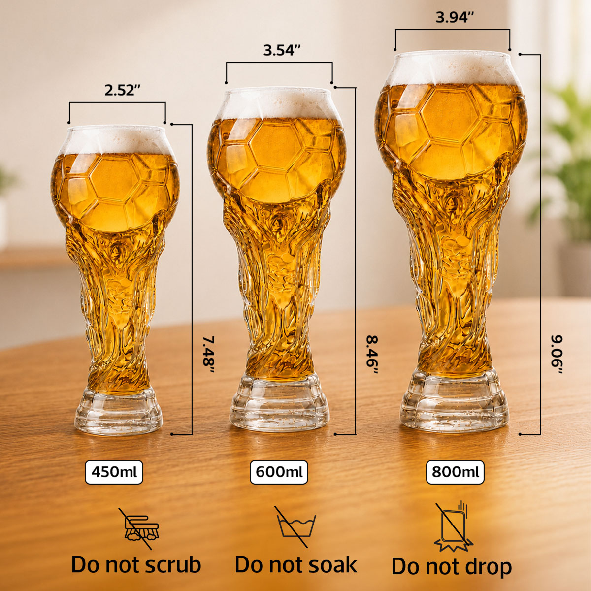 World Cup 2026 Football Trophy Beer Glass, Match Day Beer Glass, Birthday Gift for Him, Gift for Dad
