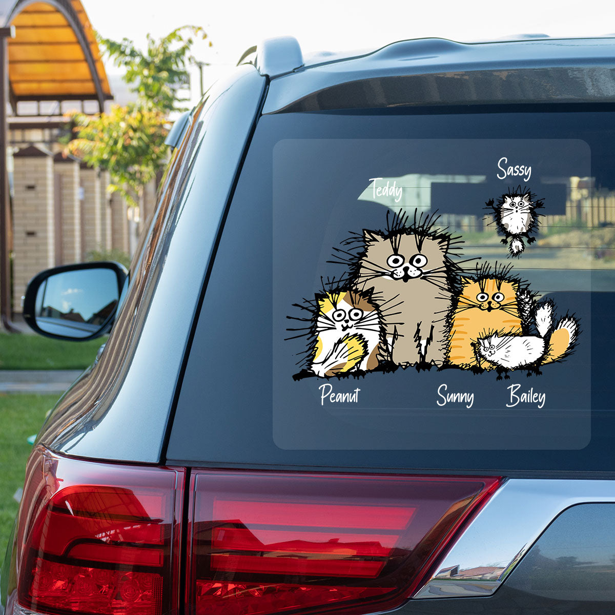 Cute Funny Cats Personalized Decal, Gift For Cat Lovers
