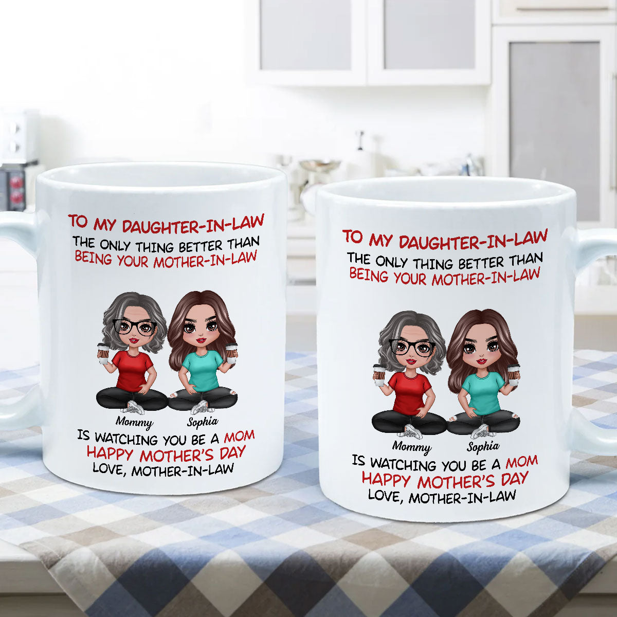 To My Daughter-In-Law Happy Mother‘s Day Personalized Mug, Heartfelt 2025 Gift
