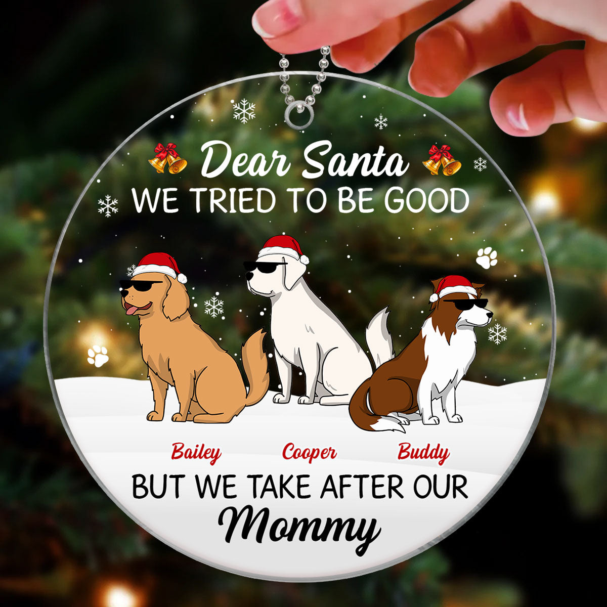 Funny Dog Cartoon I Take After My Mommy Personalized Acrylic Ornament