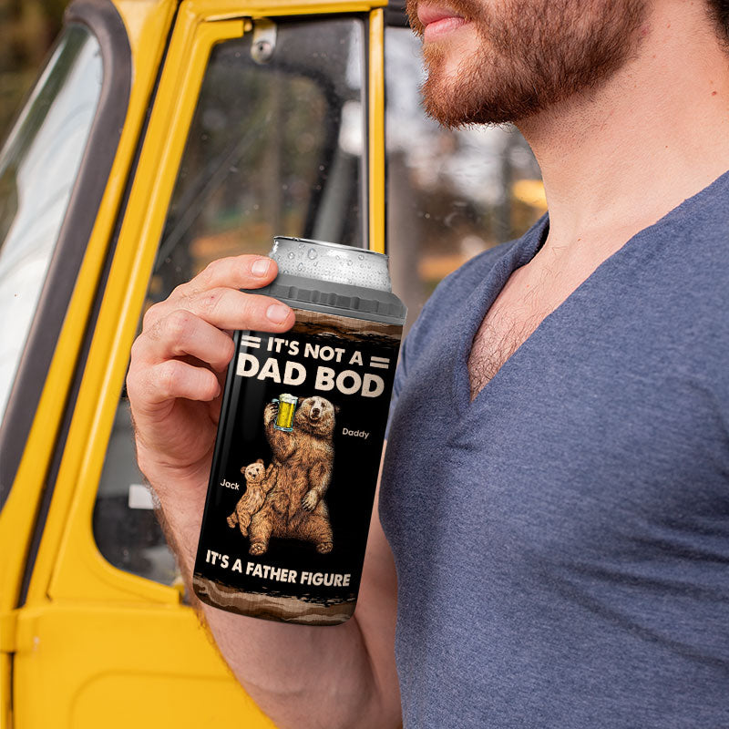 Bears It‘s Not A Dad Bod It’s A Father Figure Gift For Dad Personalized Can Cooler