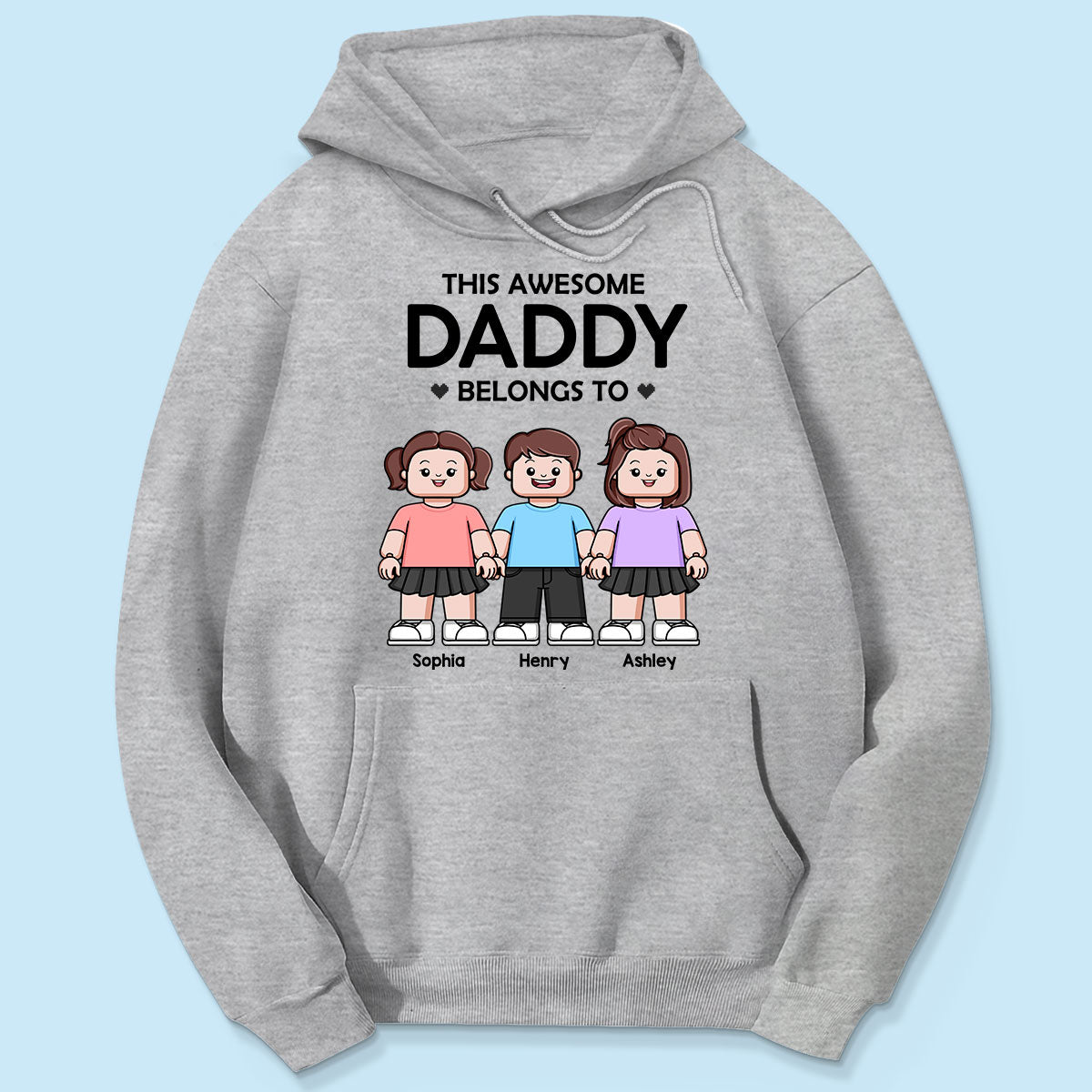 This Awesome Daddy Belongs To Kids Block Characters Personalized Shirt