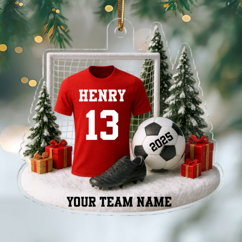 3D Effect Soccer Player Soccer Team Uniform - Personalized Acrylic Ornament - Gift For Soccer Lovers, Soccer Team