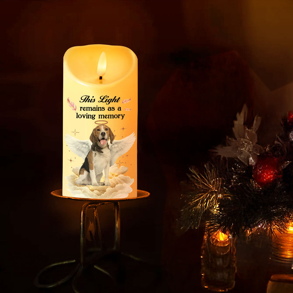 When Tomorrow Starts Without Me Pet Loss Memorial Personalized LED Candle, Custom Photo Sympathy Gift