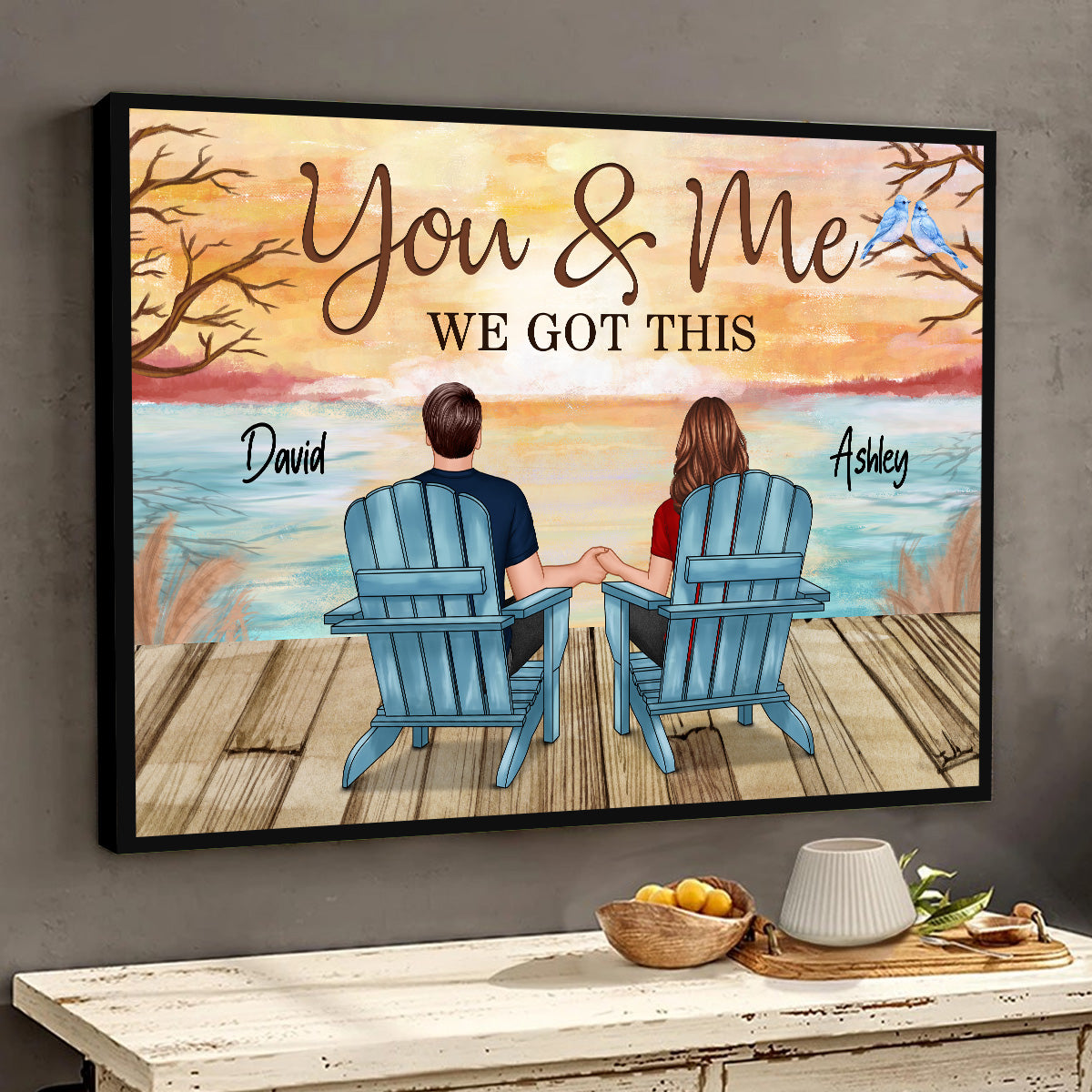 Lake View Back View Couple You & Me We Got This Personalized Horizontal Poster