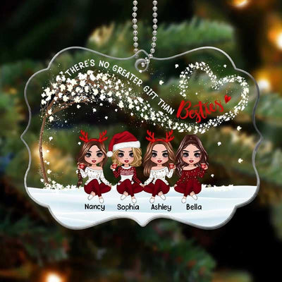 Besties Sisters Flying Heart Tree Personalized Acrylic Ornament
