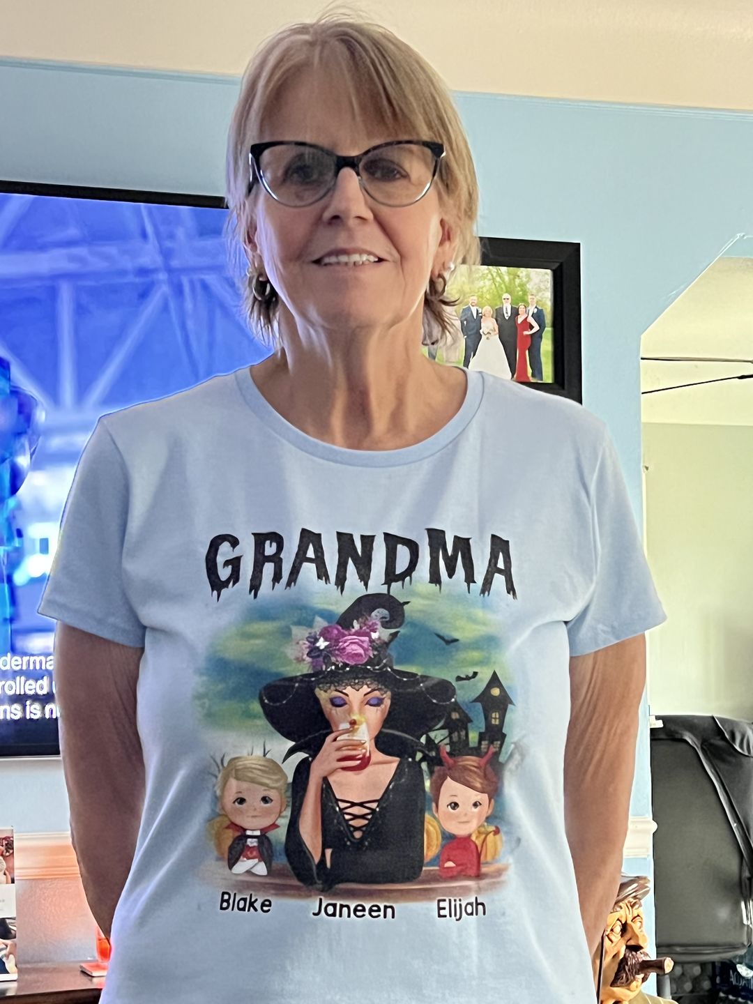Grandma Mom Witch With Grandkids Personalized Shirt, Halloween Gift For Grandma, Mom