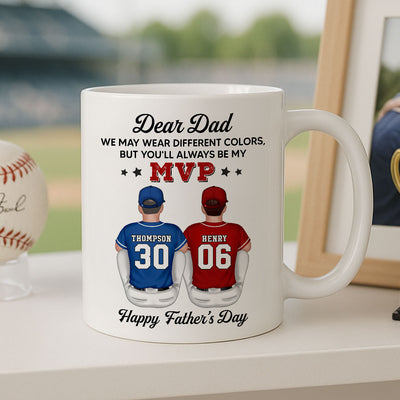 You'll Always Be My MVP Divided Funny Gift For Baseball Dad Personalized Mug