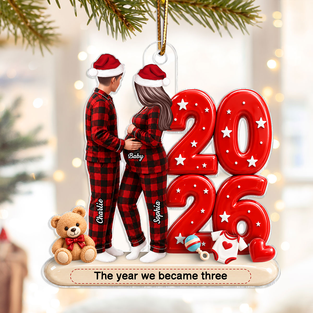 Trending Expecting Parents Christmas Pregnancy - Personalized Acrylic Ornament