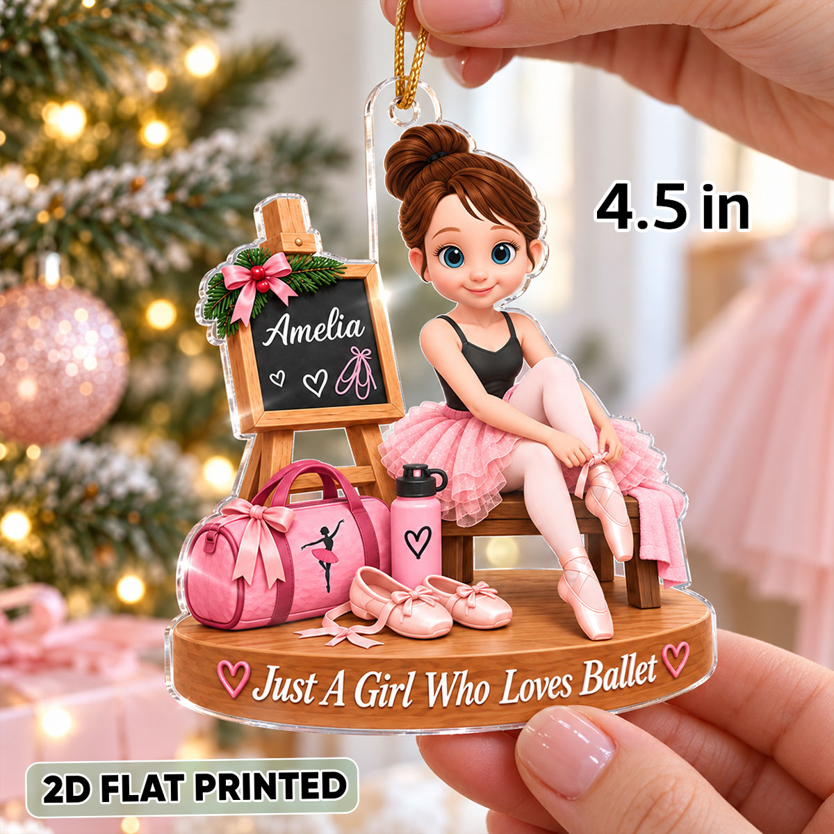 Just a Girl Who Loves Ballet - Personalized Acrylic Ornament - Christmas Gift for Daughter,Granddaughter