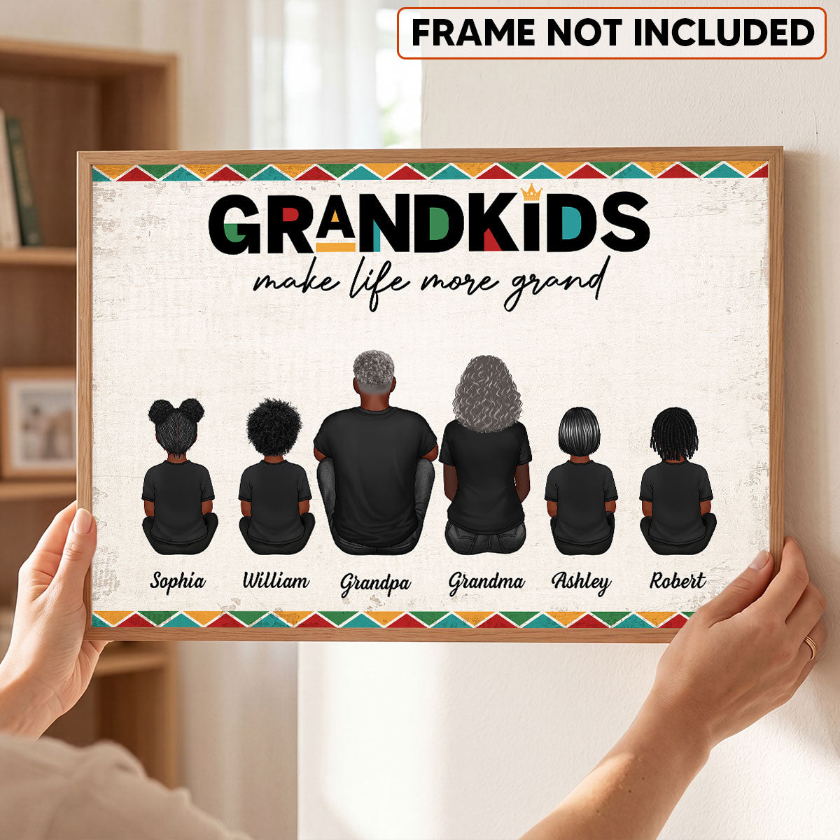 アート・デザイン・音楽 Meine Grosseltern / My Grandparents Tribal Pattern Grandkids Make Life Grand - Personalized Poster
