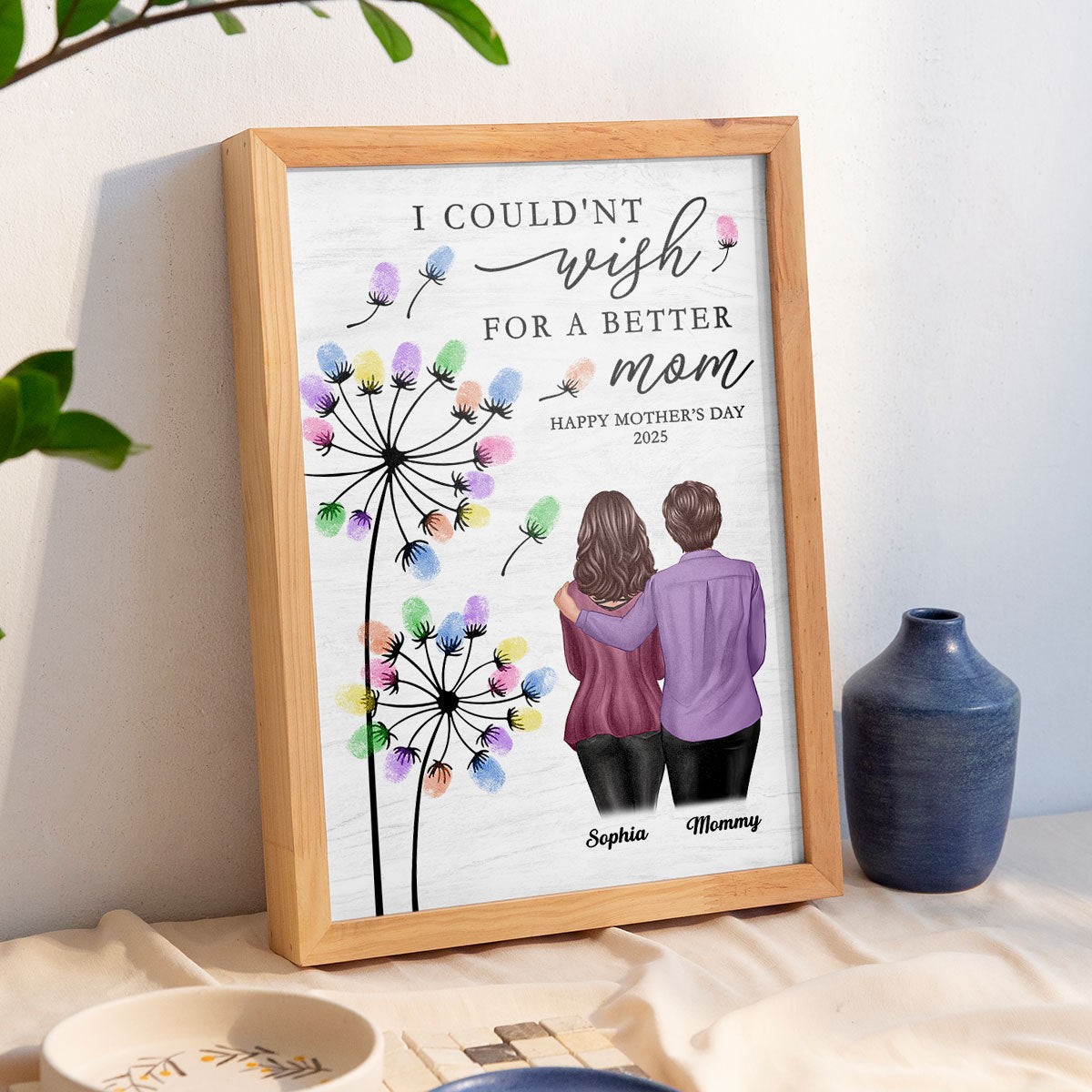 I Couldn't Wish For A Better Mom Personalized Poster, Mother's Day gift