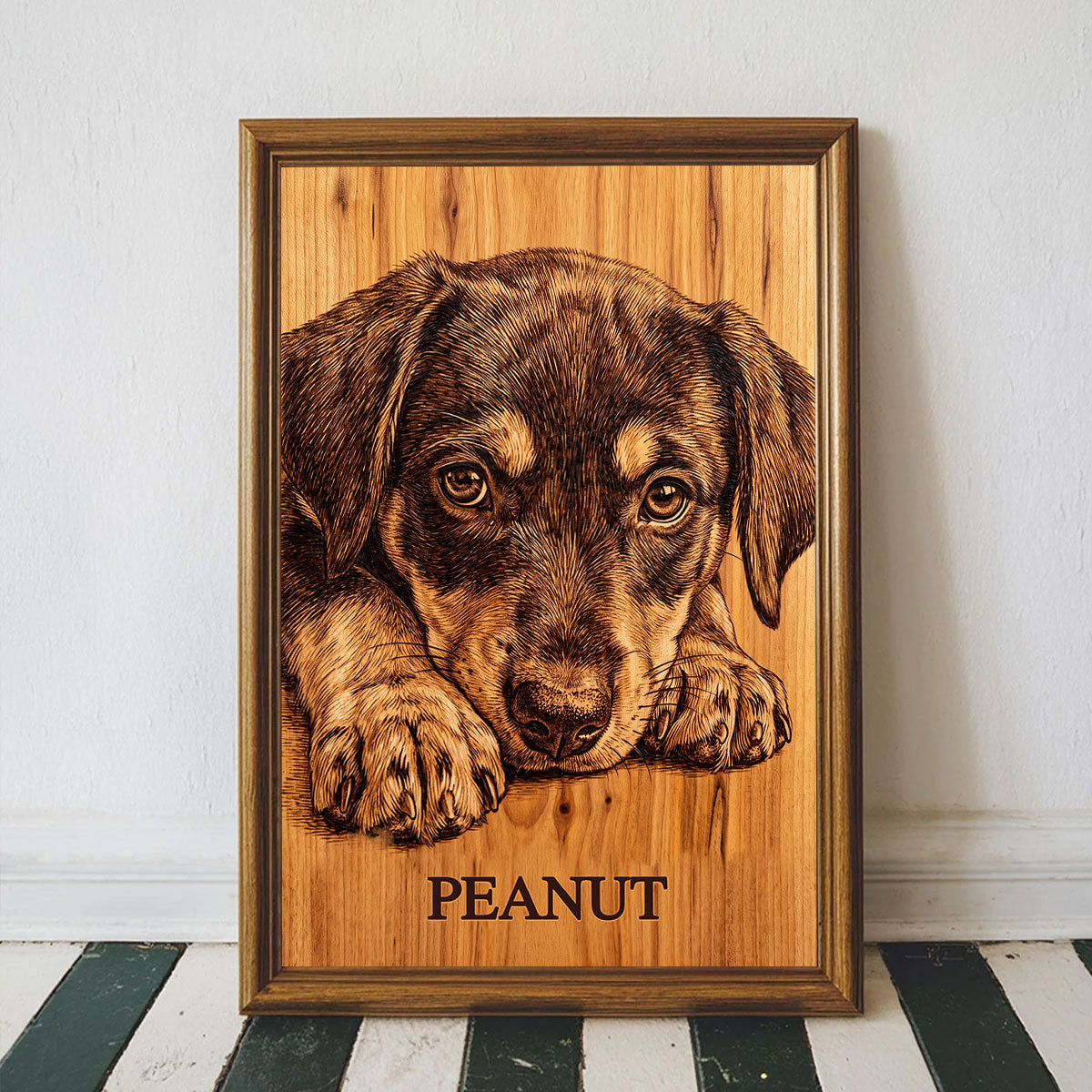 Custom Pet Portrait from Photo - Personalized Poster - Heartfelt Memory Sympathy Gift for Dog Cat Lovers