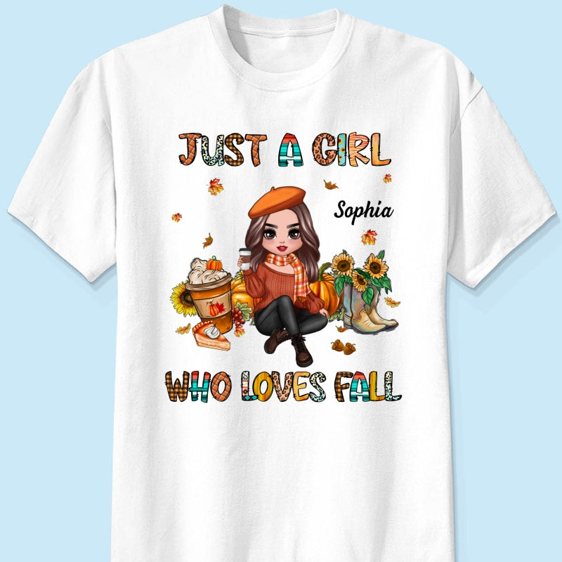A Girl Who Loves Fall Personalized Shirt, Gift For Her