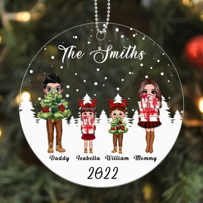 Pretty Christmas Family Personalized Acrylic Ornament