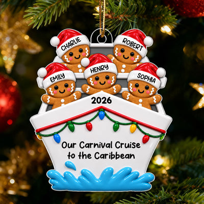 Couple Group Cruise Ship Vacation, Cruise Trip - Personalized Acrylic Ornament - Christmas Gift For Couple, Family, Friends, Group of Three, Four, Five, Six, Seven, Eight People Cruising