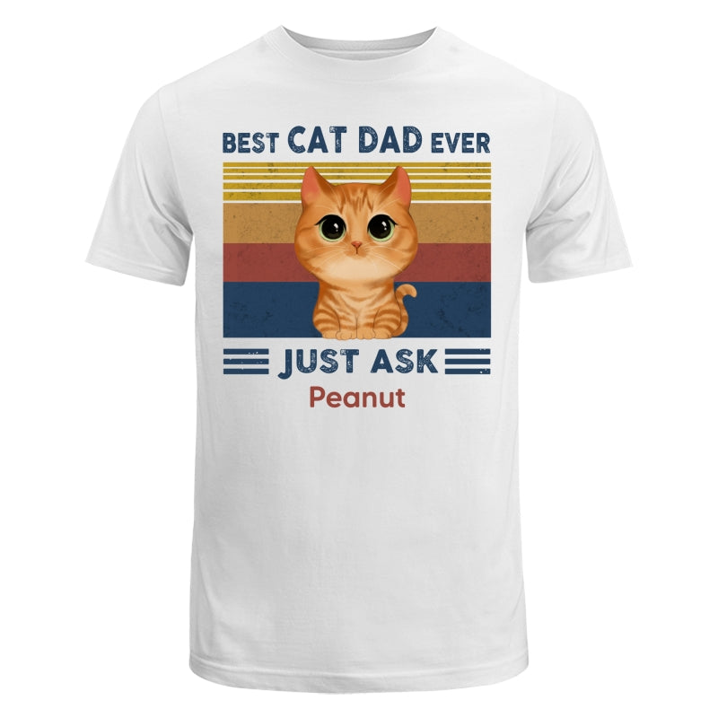 Best Cat Dad Mom Ever Just Ask Watercolor Cute Cats Personalized Shirt