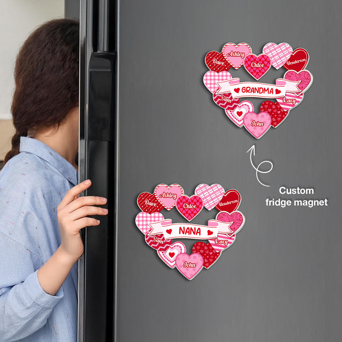 Grandma's Sweethearts Coquette Valentine's Day - Personalized Acrylic Fridge Magnet