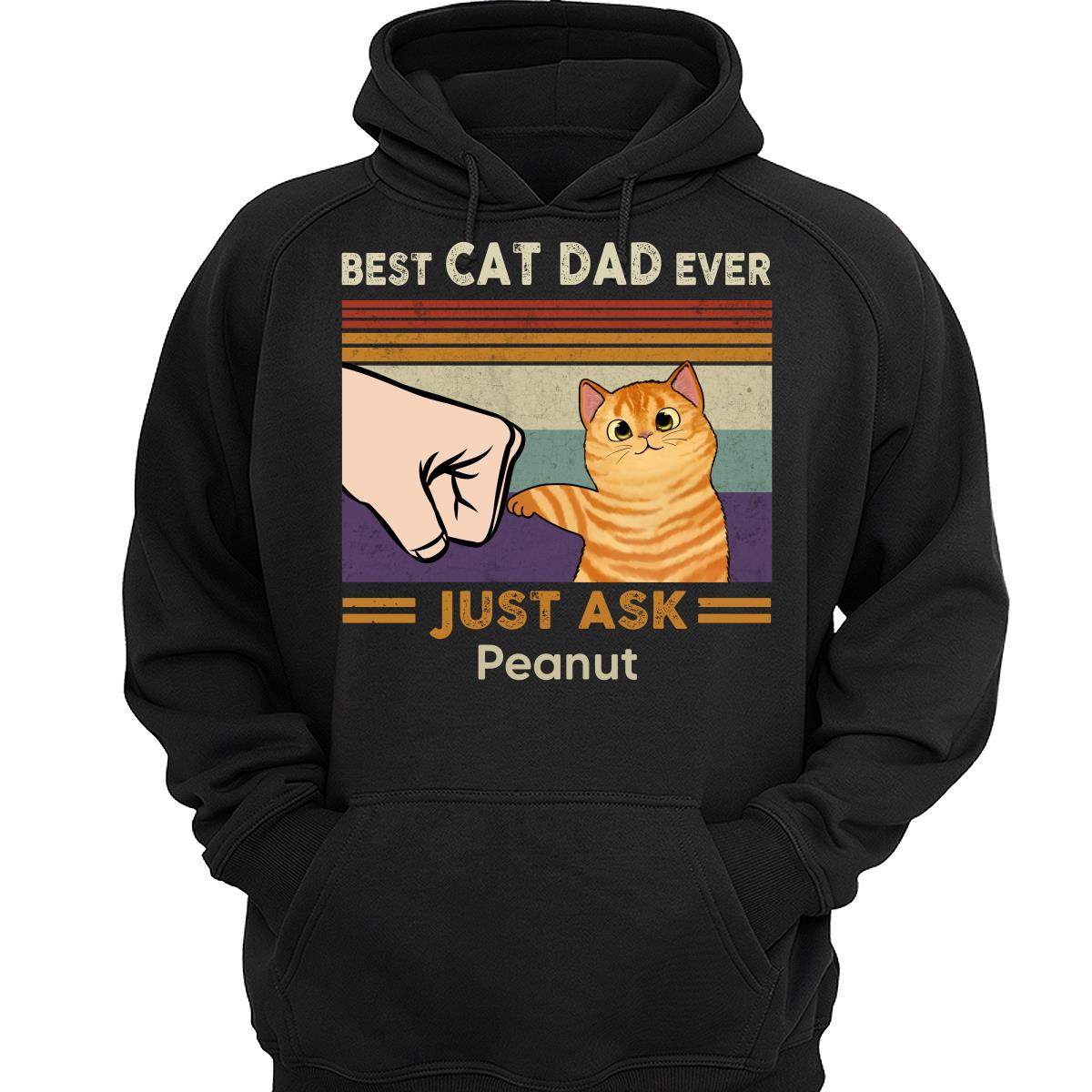 Best Cat Dad Mom Ever Fluffy Cat New Color Palette Personalized Shirt